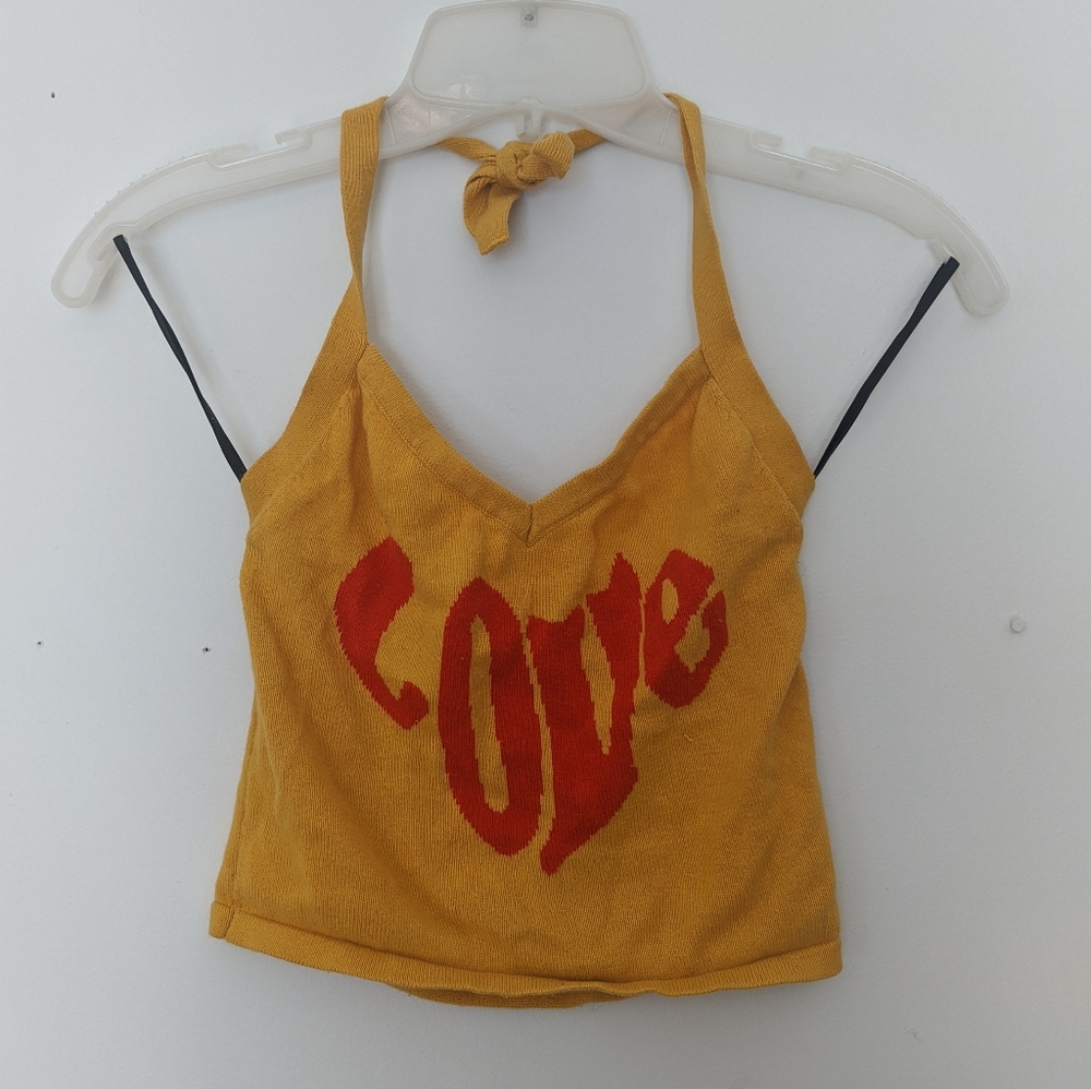 Yellow "Love" Halter